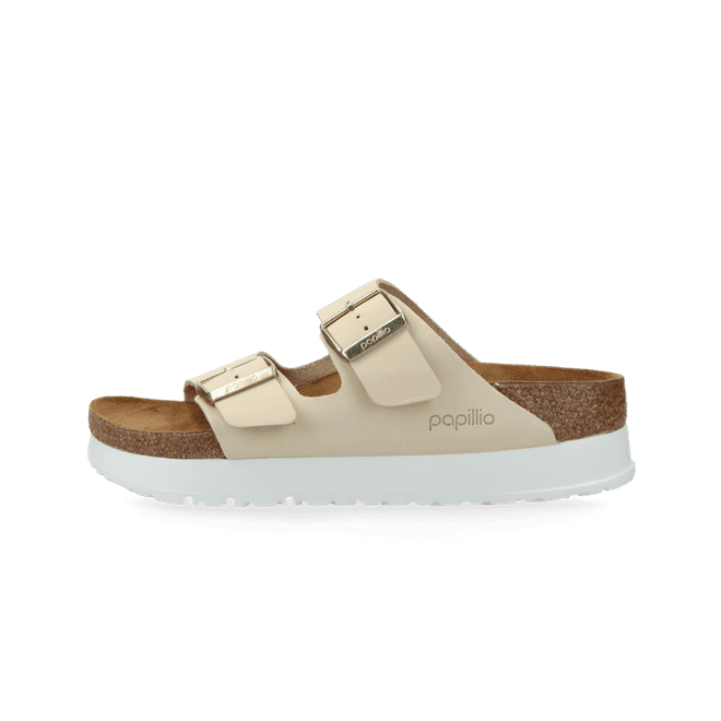 Birkenstock Women's Arizona Platform Flex Nubuck Ecru