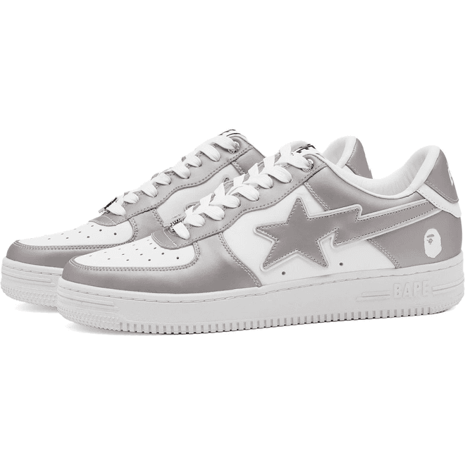 A Bathg Ape Men's Bape Sta #4 Sneaker Silver