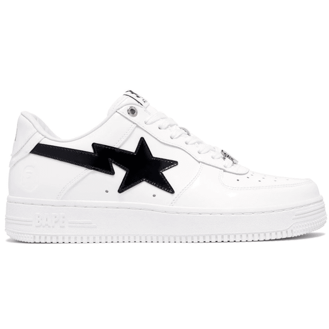 A Bathing Ape Bape Sta #2 White Patent