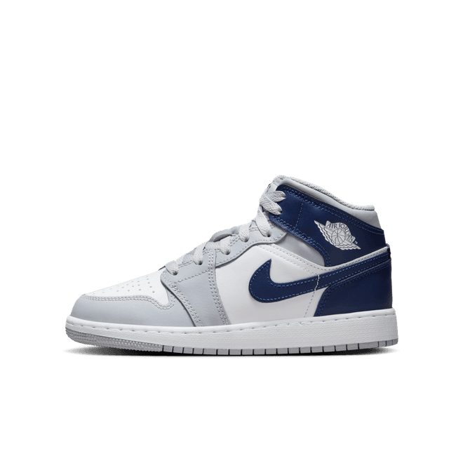 Air Jordan 1 Mid GS 'Wolf Grey & Midnight Navy'