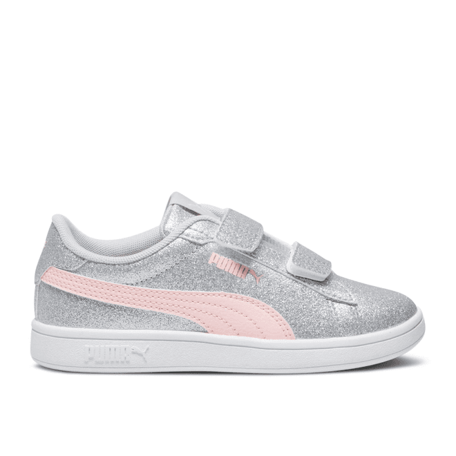 Puma Smash 3.0 Little Kid 'Glitz Glam - Glacial Grey Frosty Pink' 