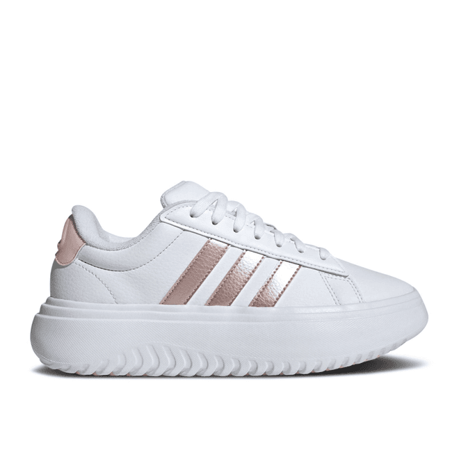 adidas Wmns Grand Court Platform 'White Sandy Pink Metallic' 