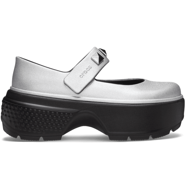 Crocs Unisex Stomp Metallic Mary Jane Shoes Silver 