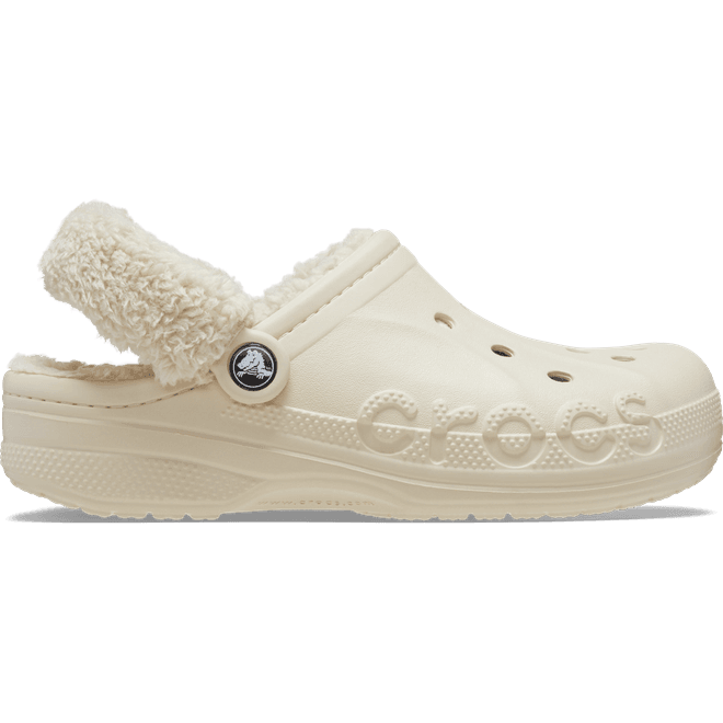 Crocs Baya Lined Fuzz Strap Clogs 'White'