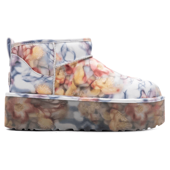 UGG Women's Classic Ultra Mini Platform Light Blue Floral