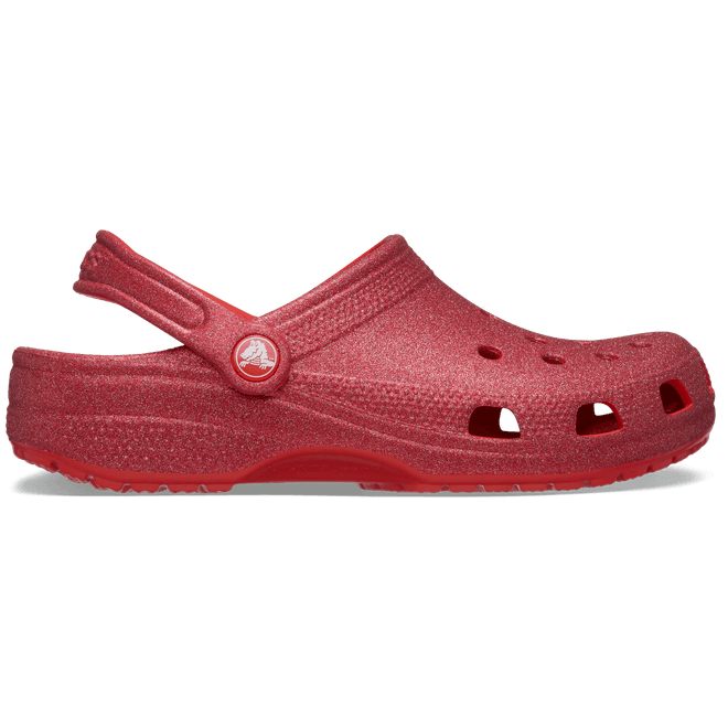 Crocs Unisex Classic Glitter Clogs Cherry Red 