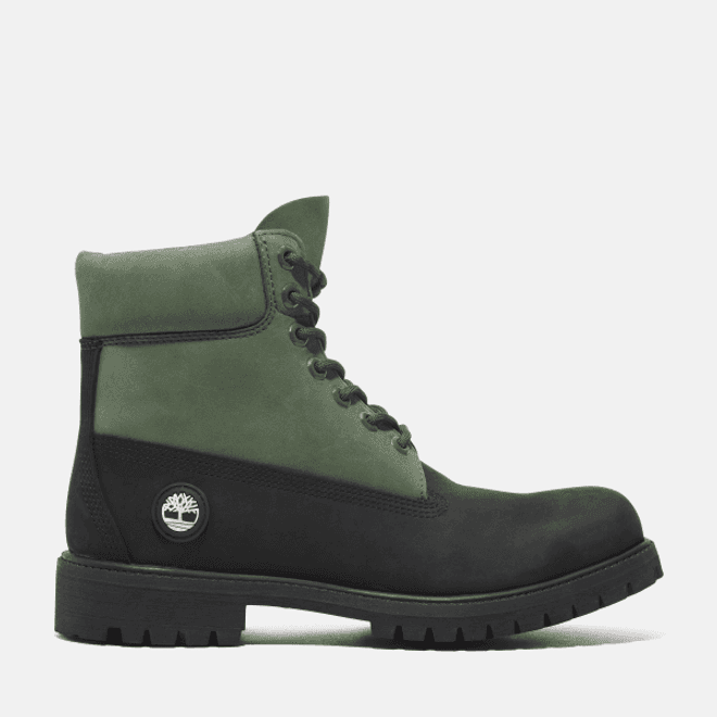 Timberland 6 Inch Waterproof Boot black nubuck w dark green