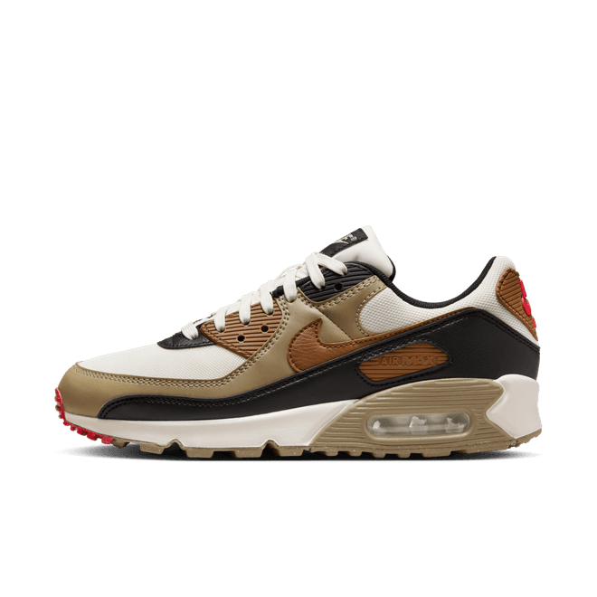 Nike Air Max 90 Phantom Black Fire Red Light British Tan (Women's)