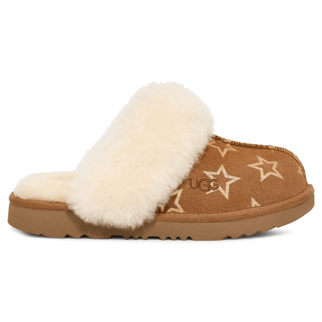 UGG Cozy II Iridescent Stars Slipper Chestnut Gold Iridescent (Kids)