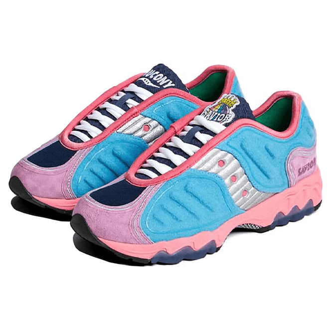 Saucony Matrix Jae Tips No Shoes In The House Blue Pink