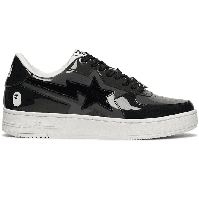 A Bathing Ape Bape Sta Icon Low Black Grey Patent