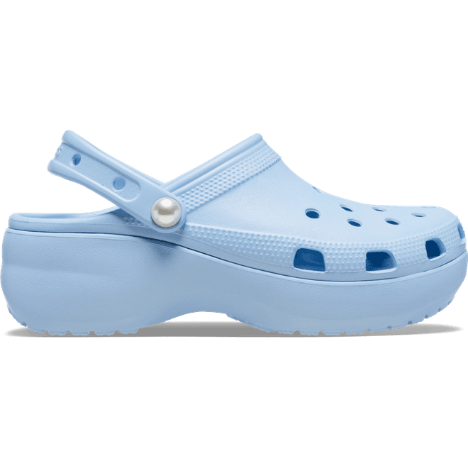 Crocs Women Classic Platform Pearl Clogs Blue Calcite 