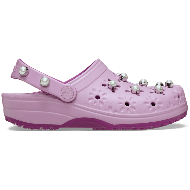 Crocs Classic Floral Cut Out Elevated Clogs Hydrangea 