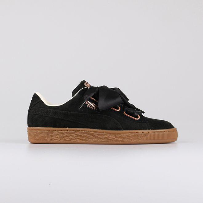 Puma Basket Heart Corduroy Black Wmns