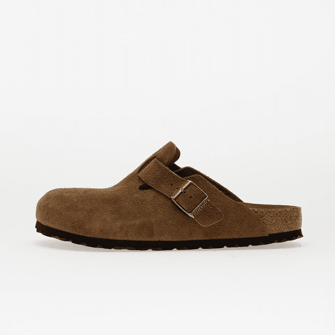 Birkenstock Boston Soft Footbed Suede Leather Dark Tea Tonal Fb