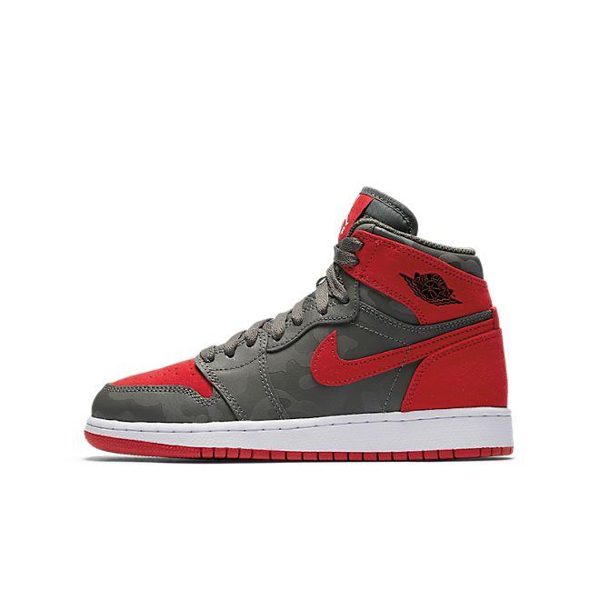 Nike Air Jordan 1 Retro Hi Prem BG (Grey/Red))