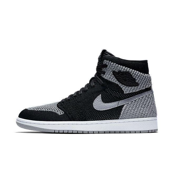 Nike Air Jordan 1 Retro High Flyknit (Black / Wolf Grey - White)