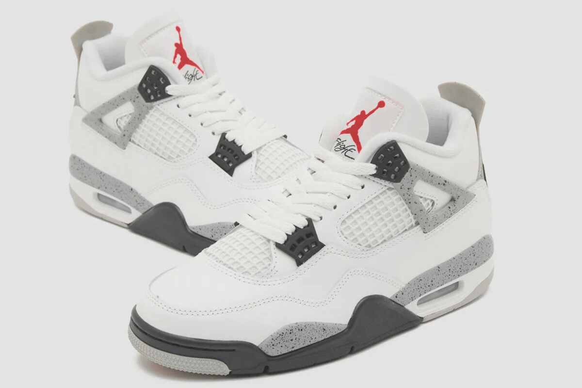 Ein Blick auf die offiziellen Retail-Bilder des Air Jordan 4 'White Cement'