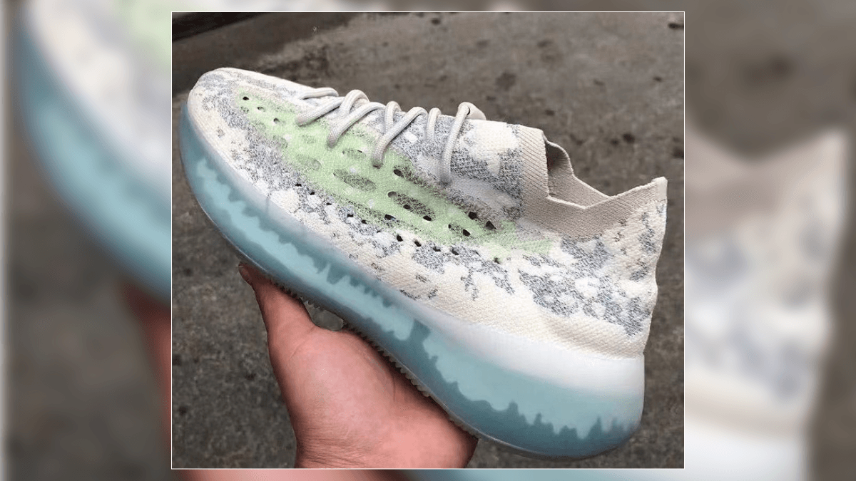 The Yeezy Boost 380 comes in a wintery colorway