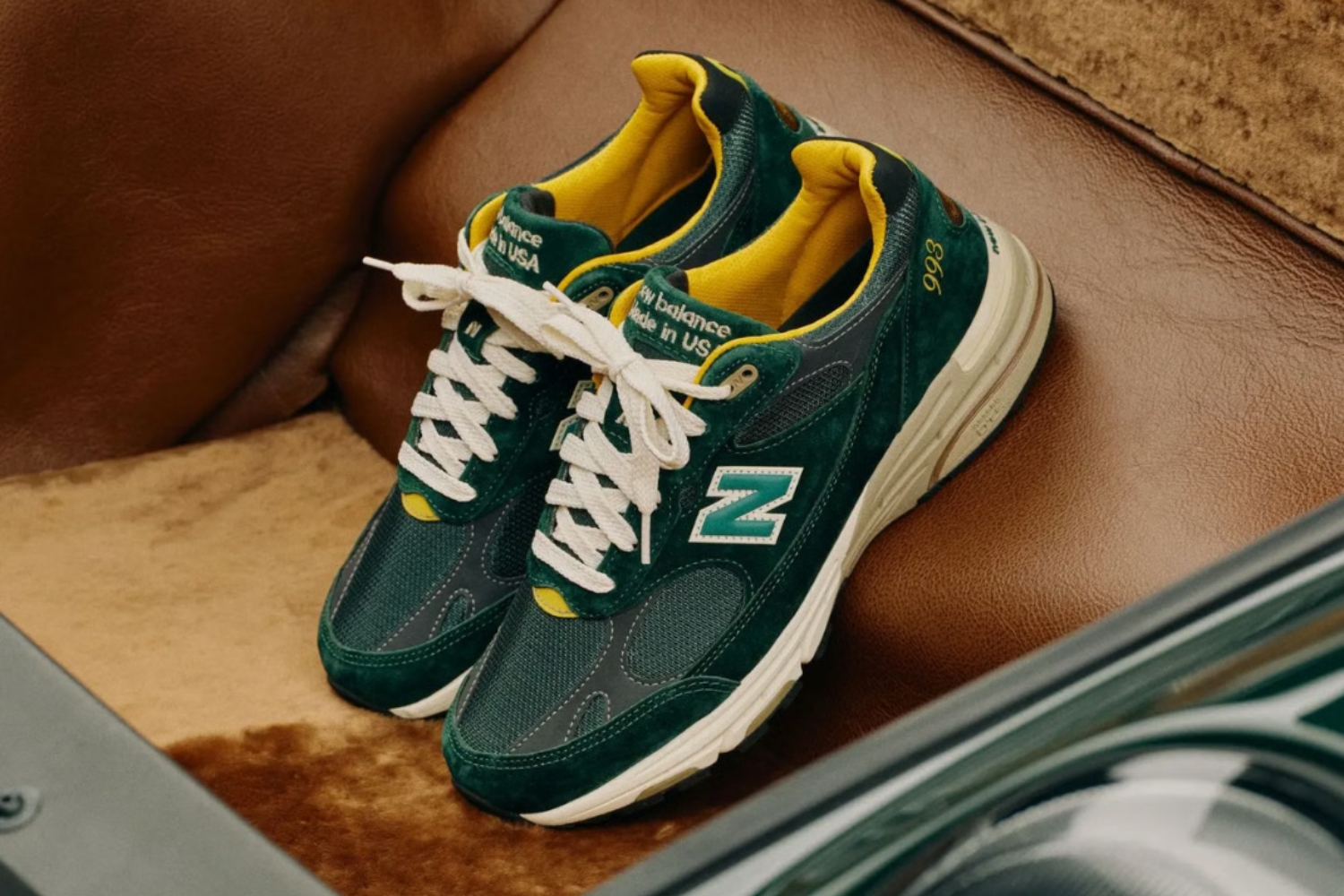 The Aimé Leon Dore x New Balance 993 'Mulberry Green' is finally here
