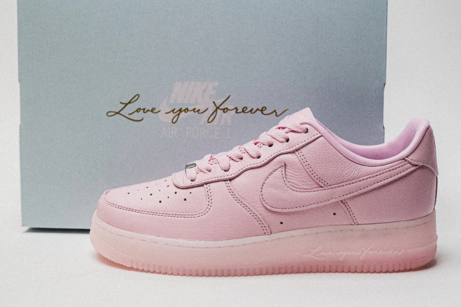 A closer look at the NOCTA x Nike Air Force 1 Low 'Pink Foam'