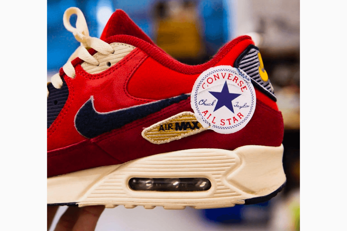 Air Max 90 with Converse All Star logo on the heel