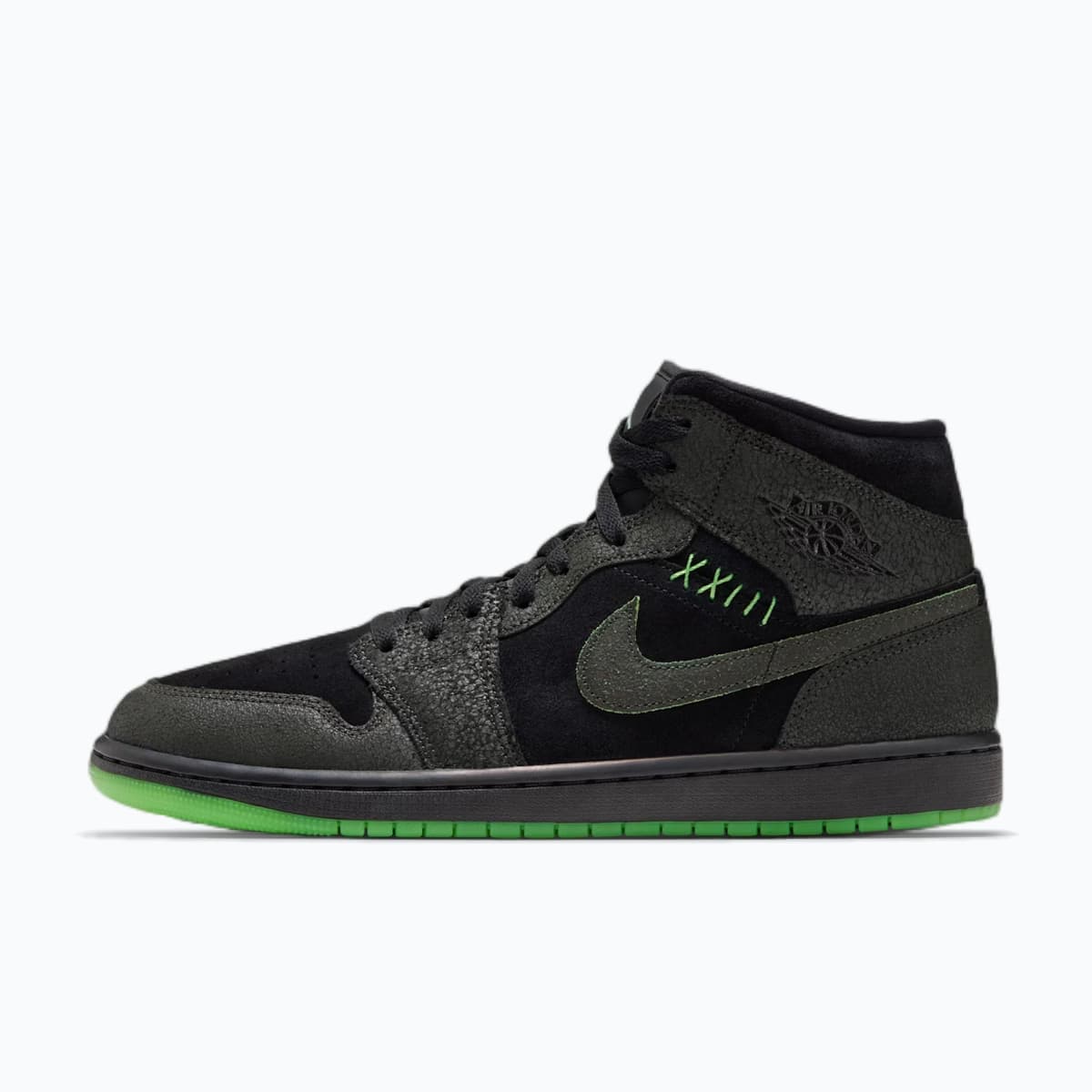 Air Jordan 1 Mid SE 'Black & Scream Green'