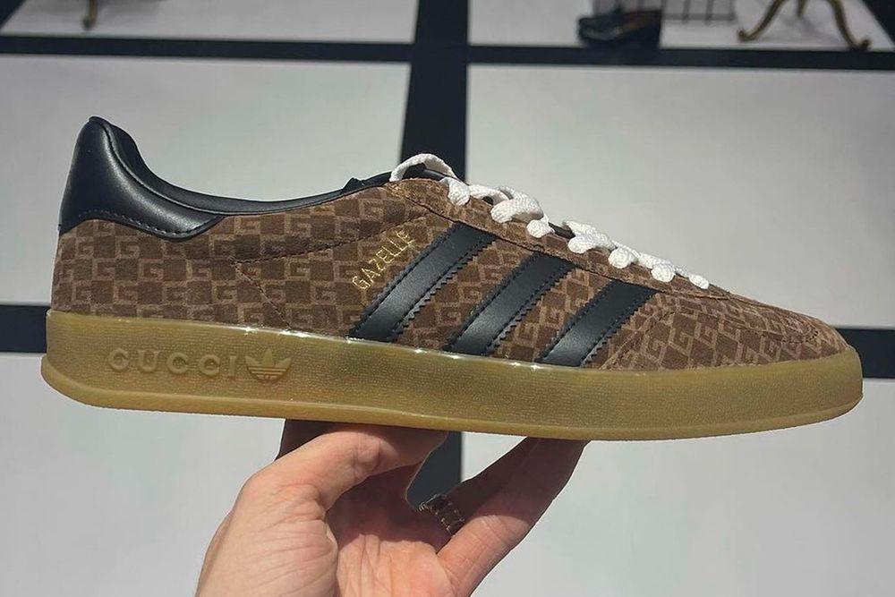 gucci x adidas Gazelle gucci print