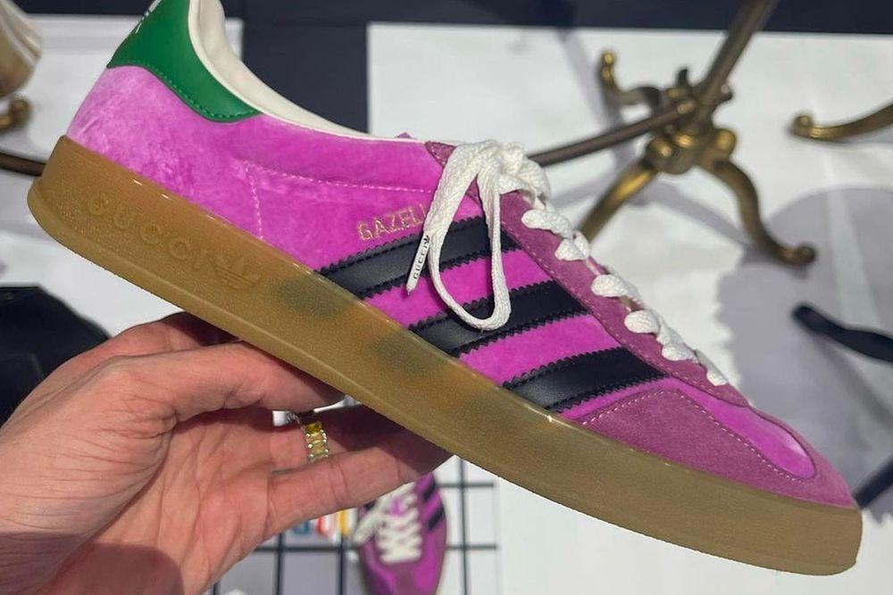 gucci x adidas Gazelle roze