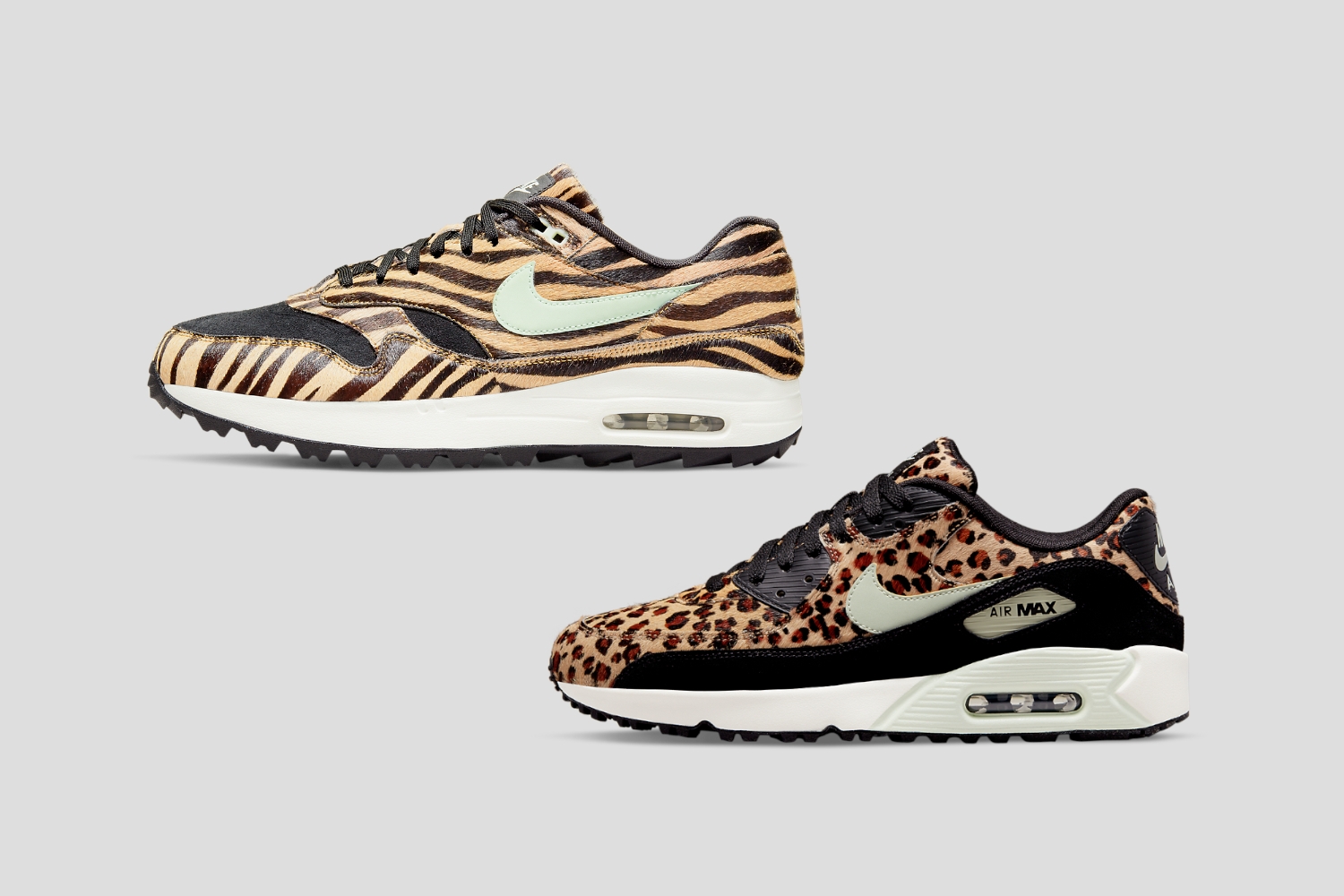 Nike komt met Air Max 1 Golf ‘Tiger’ en Air Max 90 Golf NRG ‘Leopard’