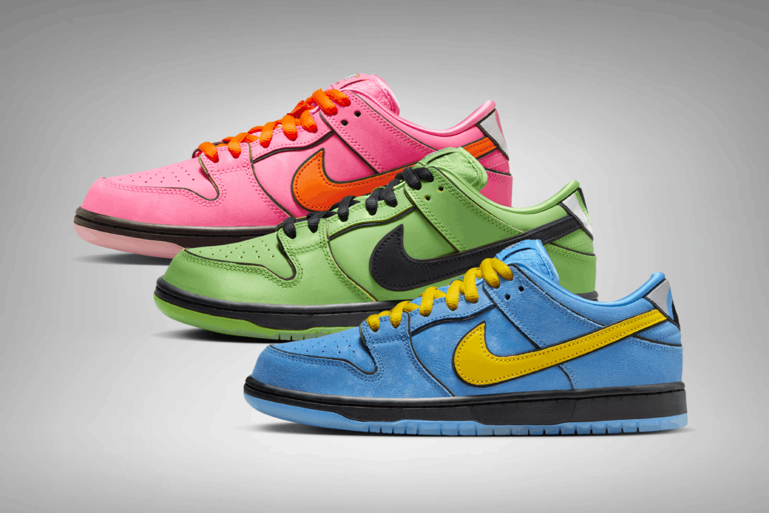 Het The Powerpuff Girls x Nike SB Dunk Low pack heeft een releasedatum