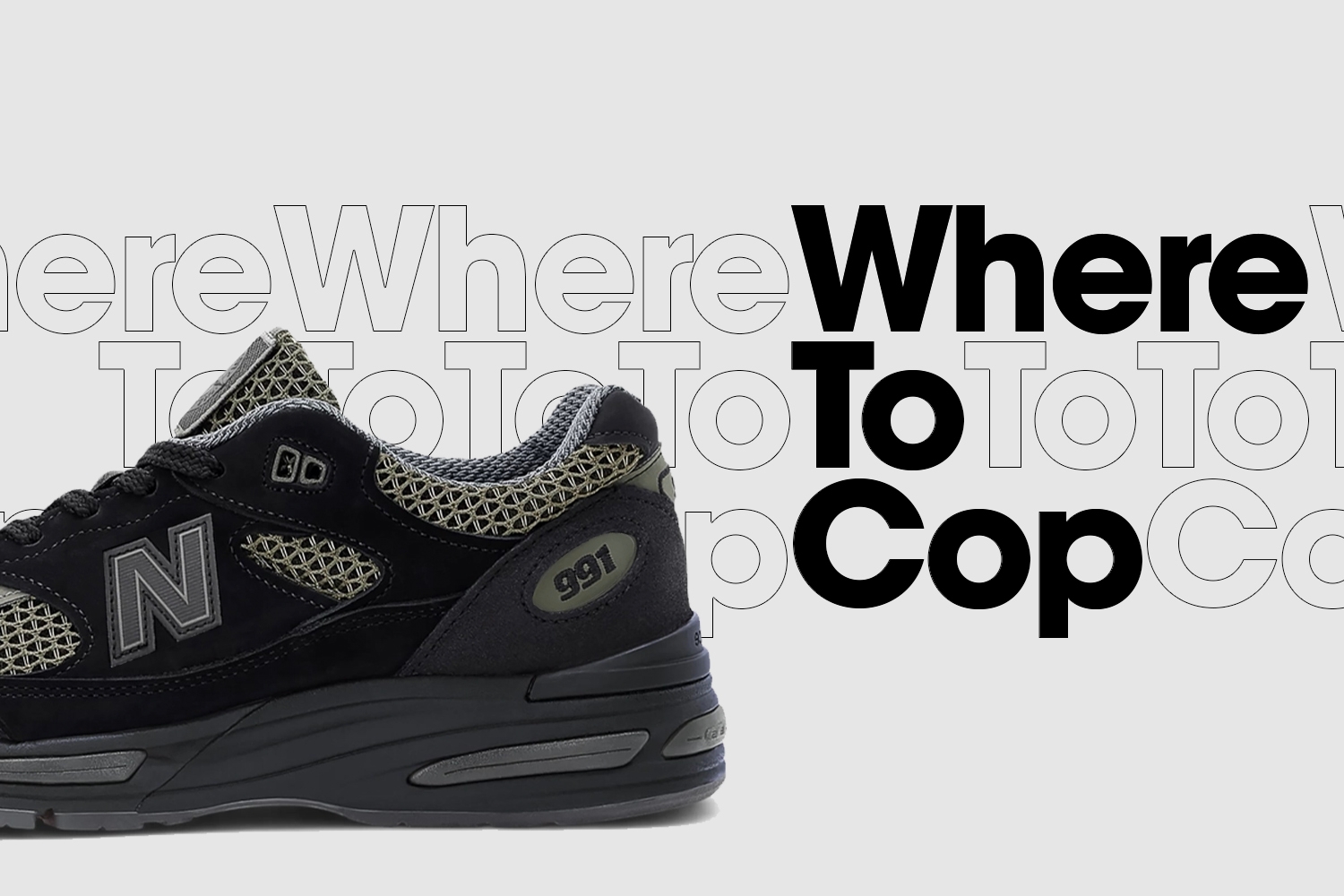 Where to cop: Stone Island x New Balance 991v2 ‘Black Olive’