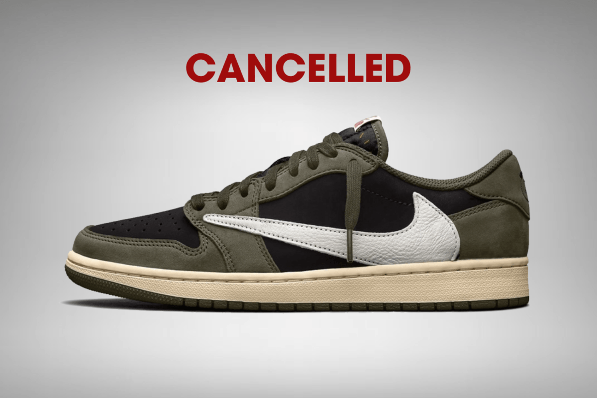 De Travis Scott x Air Jordan 1 Low OG ‘Black Olive’ release is gecanceld