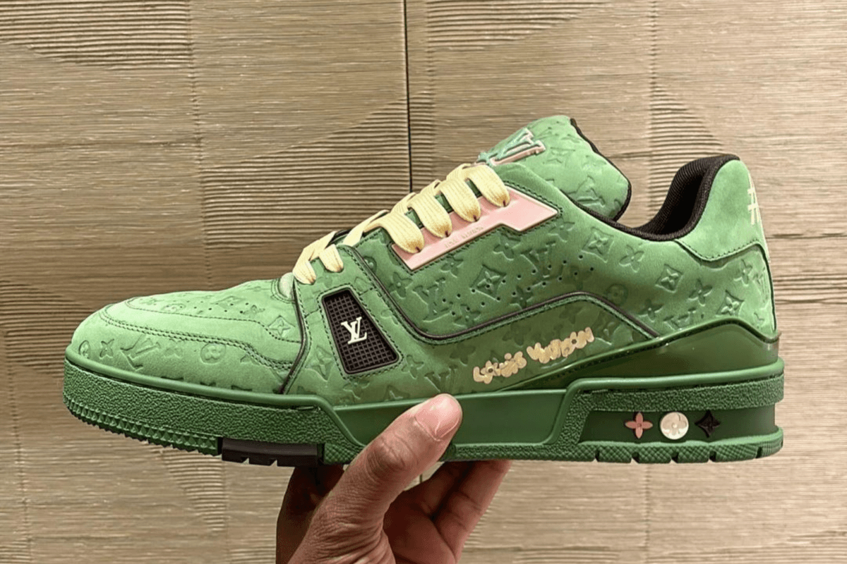 Up-close beelden van Tyler, The Creator sneakers voor Louis Vuitton