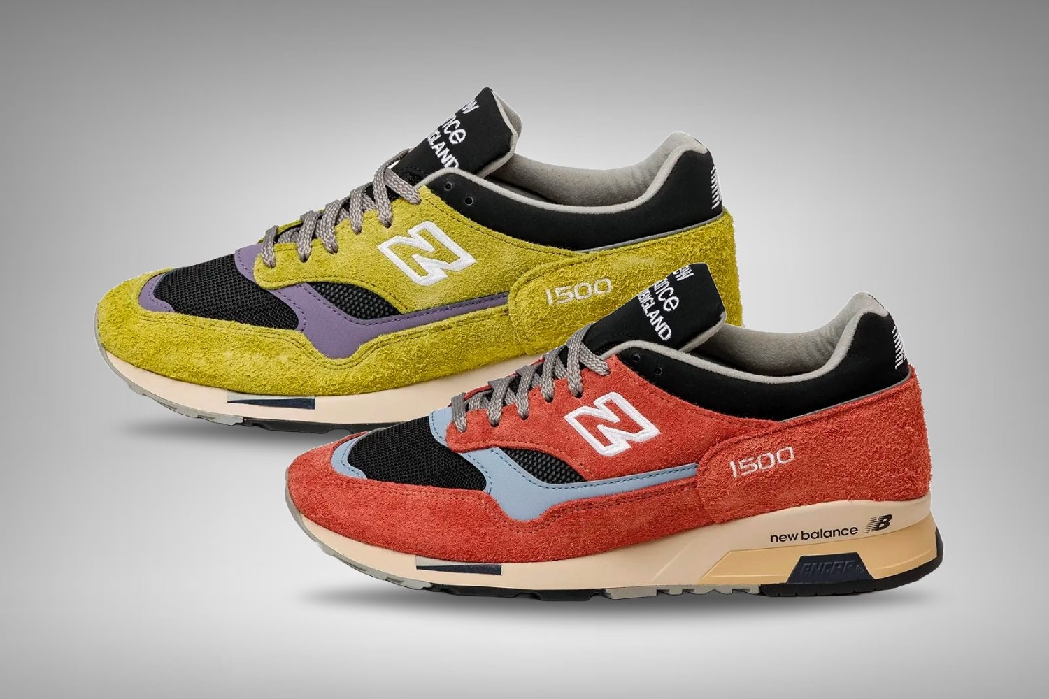 De New Balance 1500 Made In UK verschijnt in het ‘Blood Orange’ en ‘Green Oasis’