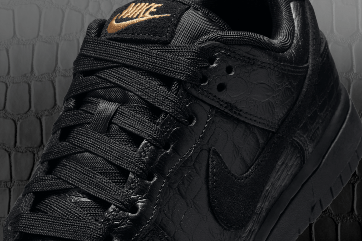 De Nike Dunk Low 'Black Croc Skin' is pure luxe