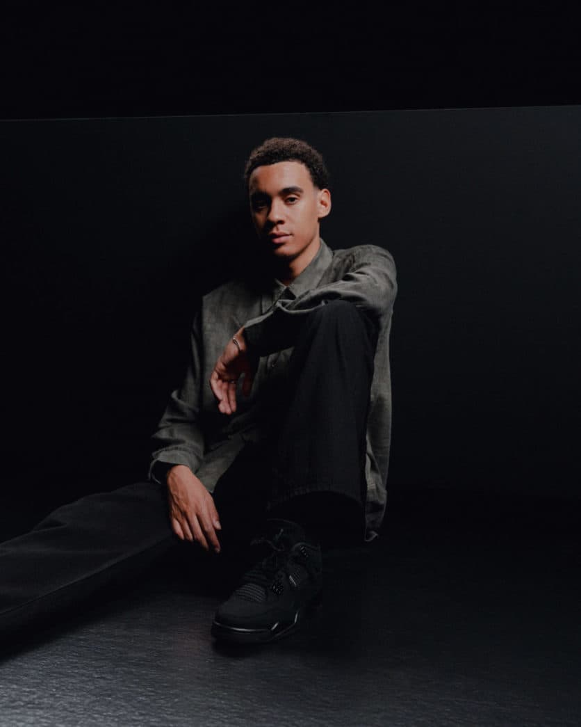 Jamal Musiala Air Jordan 4 Black Cat solebox