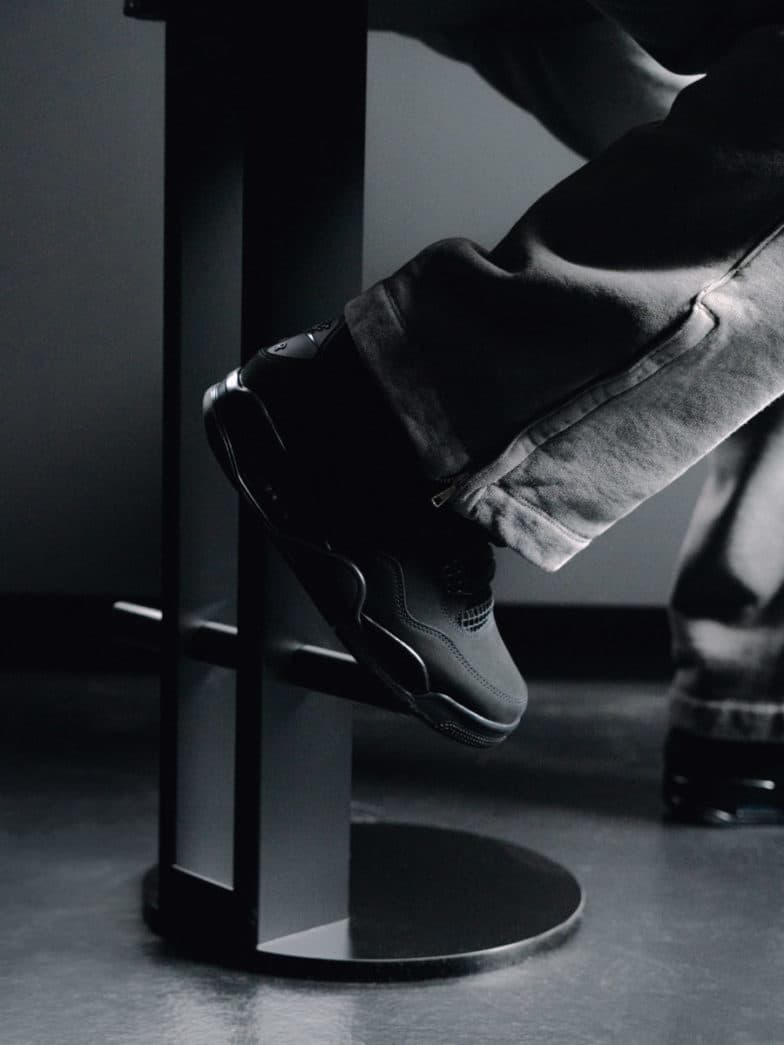 Jamal Musiala Air Jordan 4 Black Cat solebox