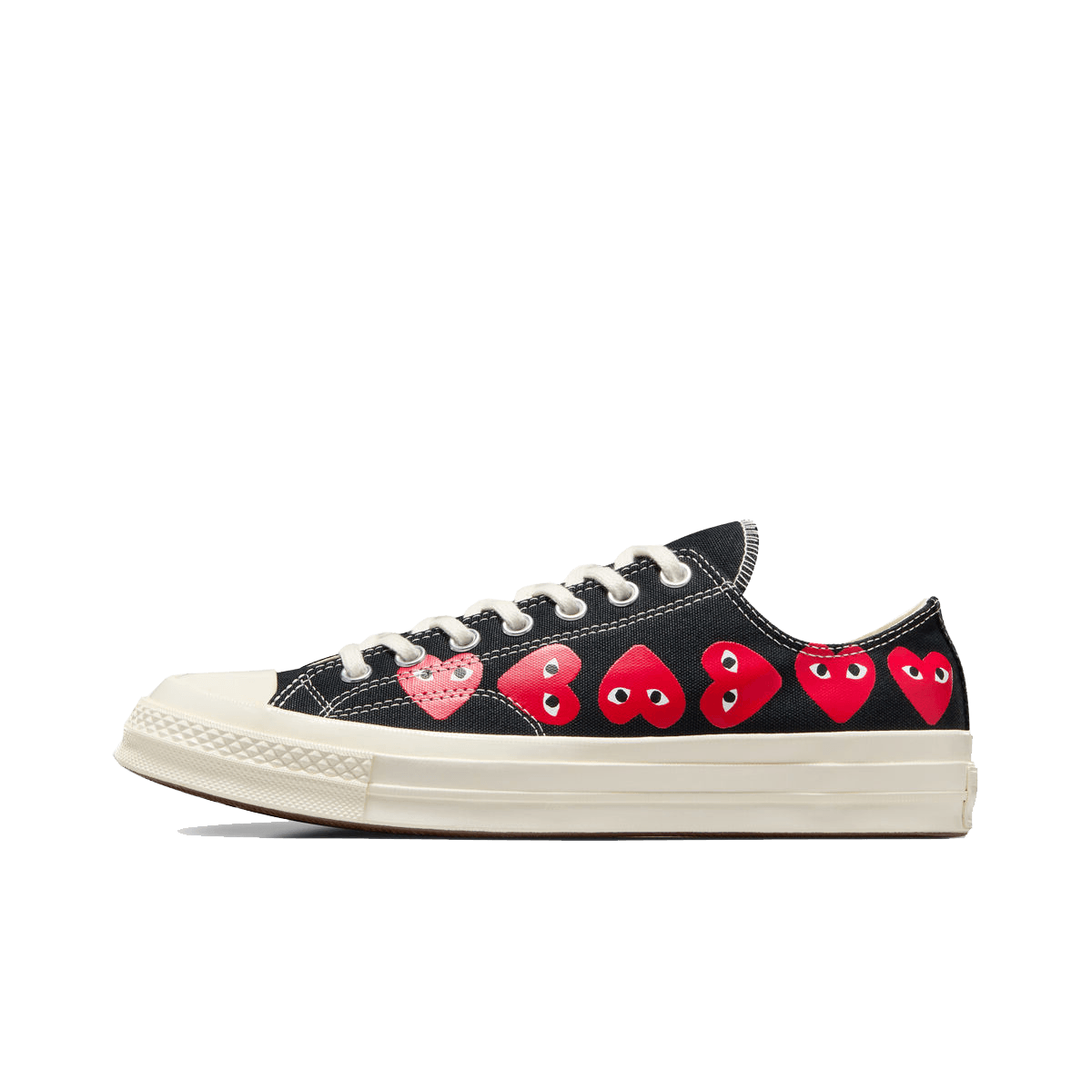 Comme des Garçons PLAY x Converse Chuck 70 Low 'Black Multi Heart' A08149C