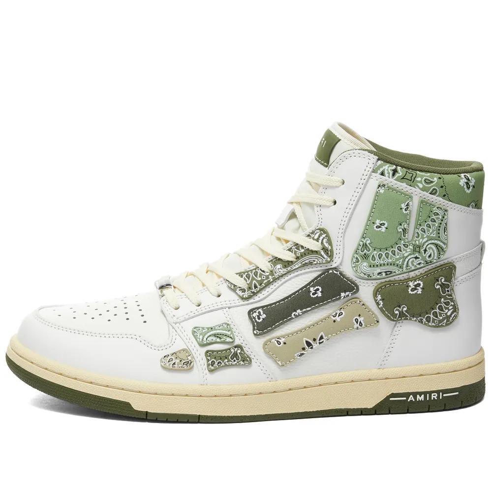 AMIRI Bandana Skel Top Hi White Olive