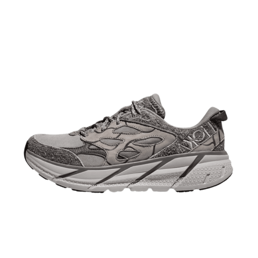 HOKA Elite Terrain System Clifton L Suede Galactic Grey