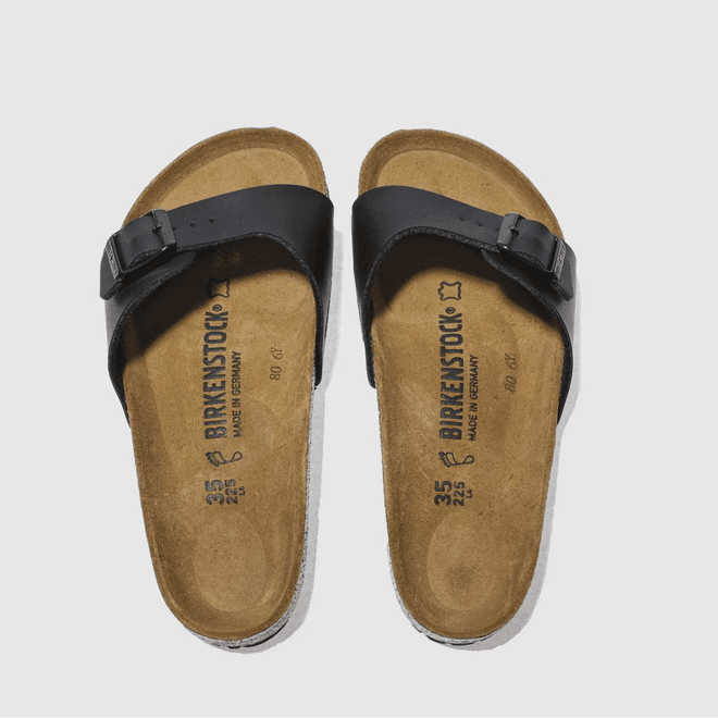 Birkenstock Madrid Birko Flor Womens Black Sandals