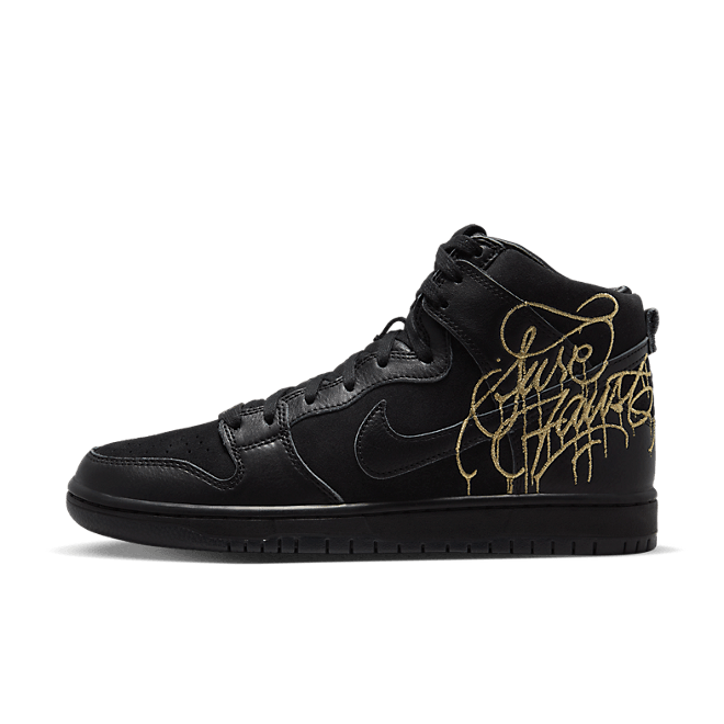 FAUST x Nike SB Dunk High 'Black and Metallic Gold' DH7755-001