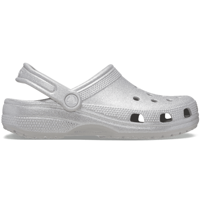 Crocs Unisex Classic Glitter Clogs Silver Glitter