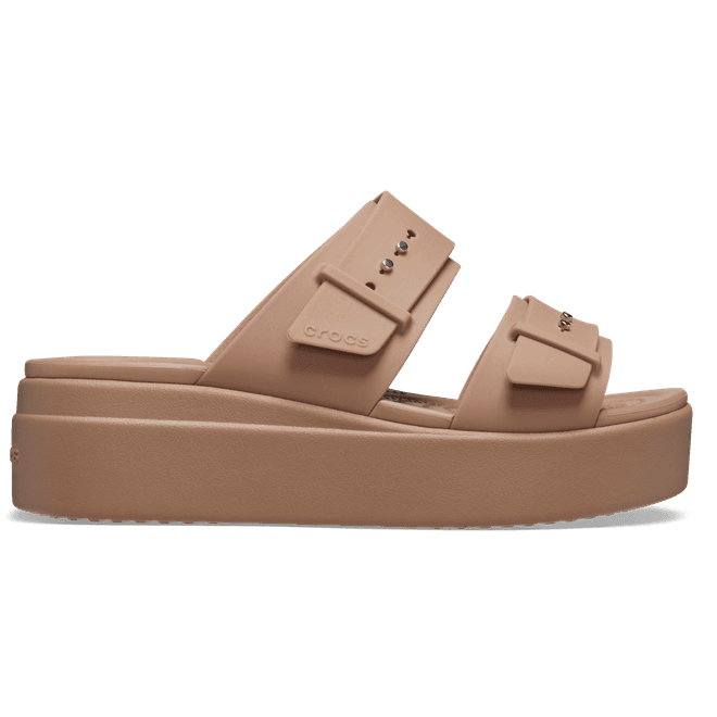 Crocs Women Brooklyn Buckle Sandals Latte