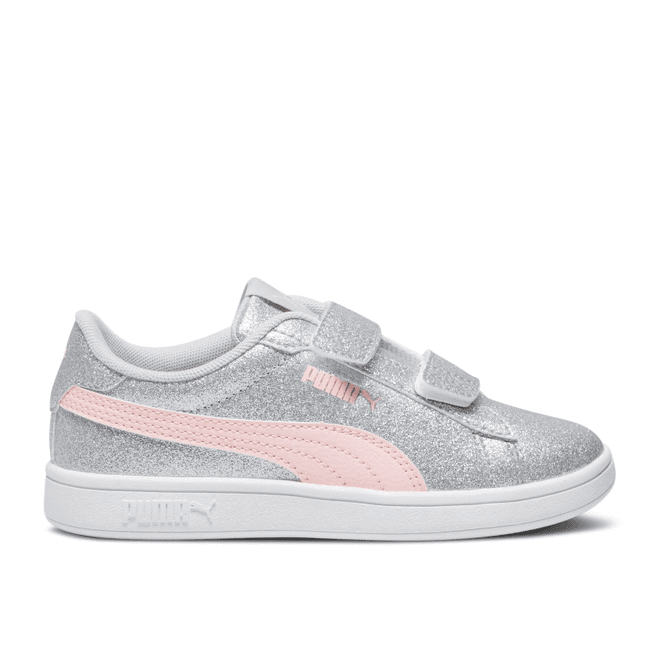 Puma Smash 3.0 Little Kid 'Glitz Glam - Glacial Grey Frosty Pink'