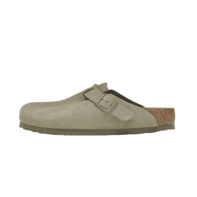Birkenstock Boston Soft Footbed Suede Faded Khaki