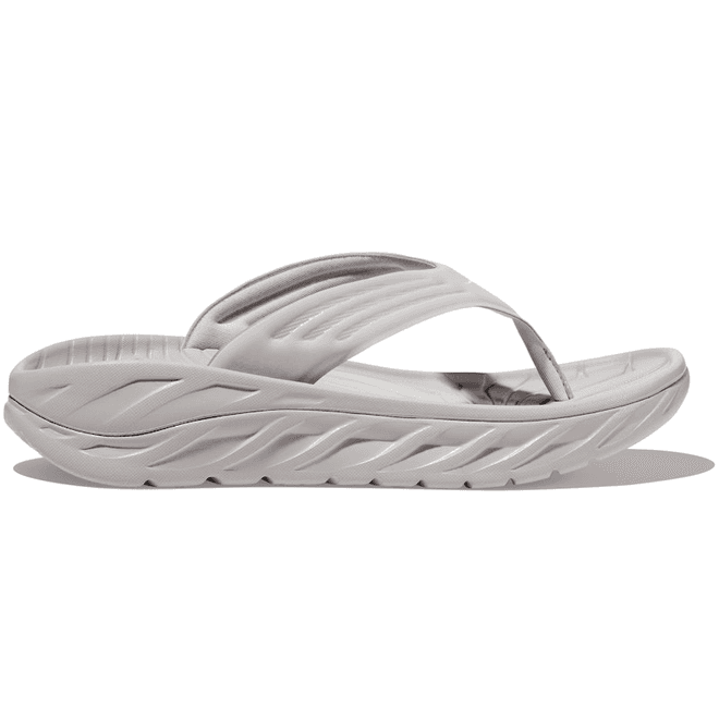 HOKA Ora Recovery Flip 2 in Lunar Rock/White, Size 12.5 Lunar Rock