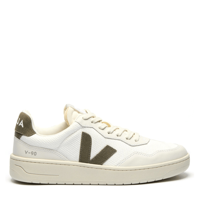V-90 Sneakers B-mesh White Kaki Leer Unisex