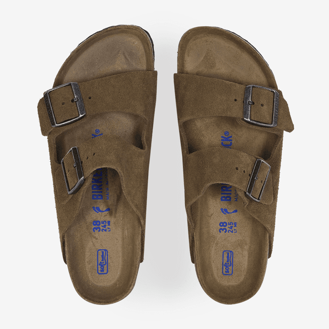 BIRKENSTOCK Arizona Soft Footbed Suede Leather Slide